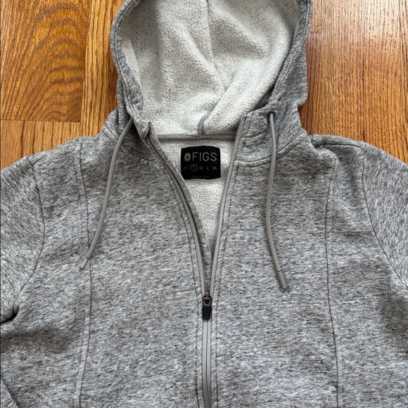 FIGS Essential Fleece Hoodie Gray Full Zip Medical Jacket Nurse Women’s Small - Picture 3 of 7
